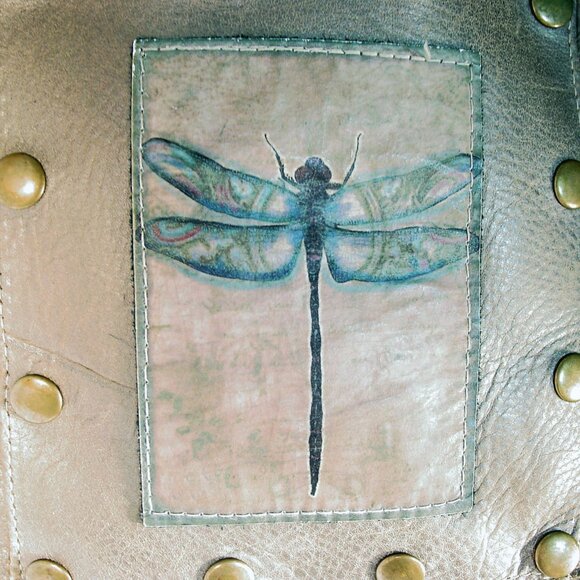 KBD SUDIO Iridescent Leather Dragonfly Pocket Crossbody Bag - Handcrafted in USA - Picture 11 of 11